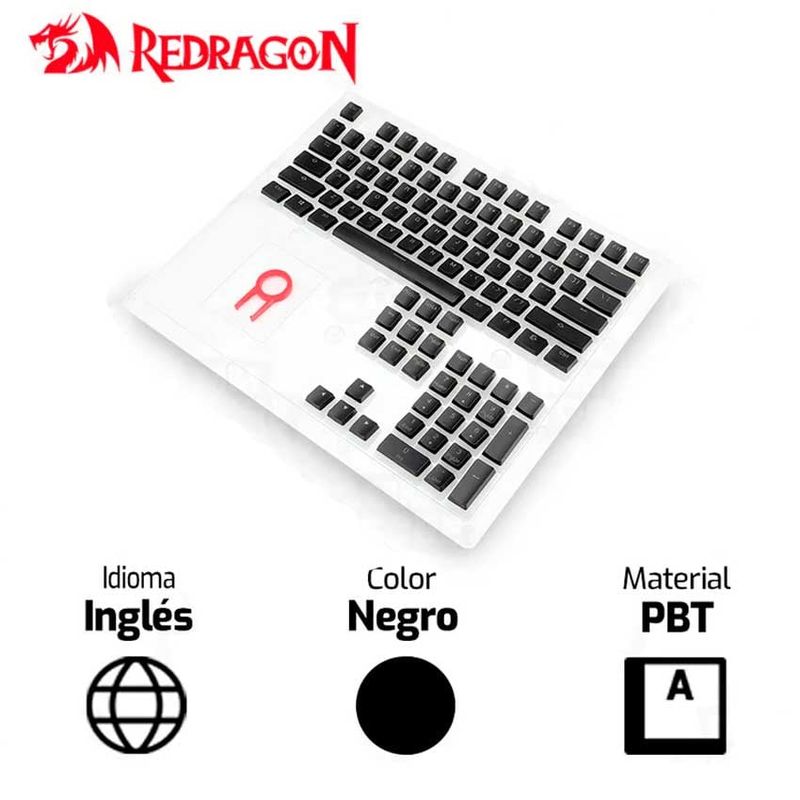 REDRAGON - Keycaps REDRAGON SCARAB PUDDING Inglés Negro
