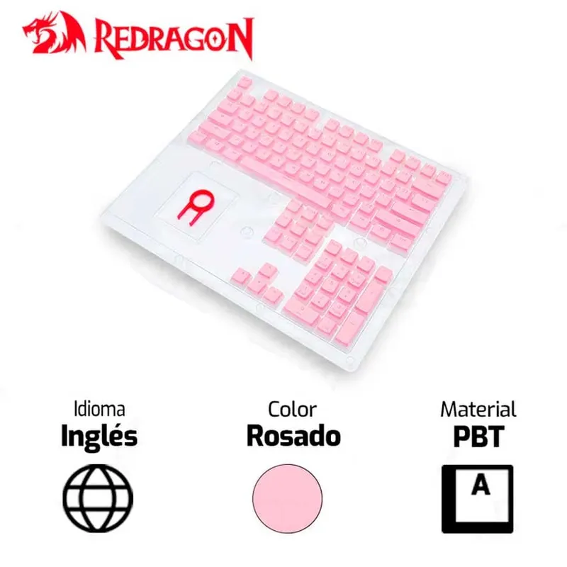 REDRAGON - Keycaps REDRAGON SCARAB PUDDING Inglés Rosado