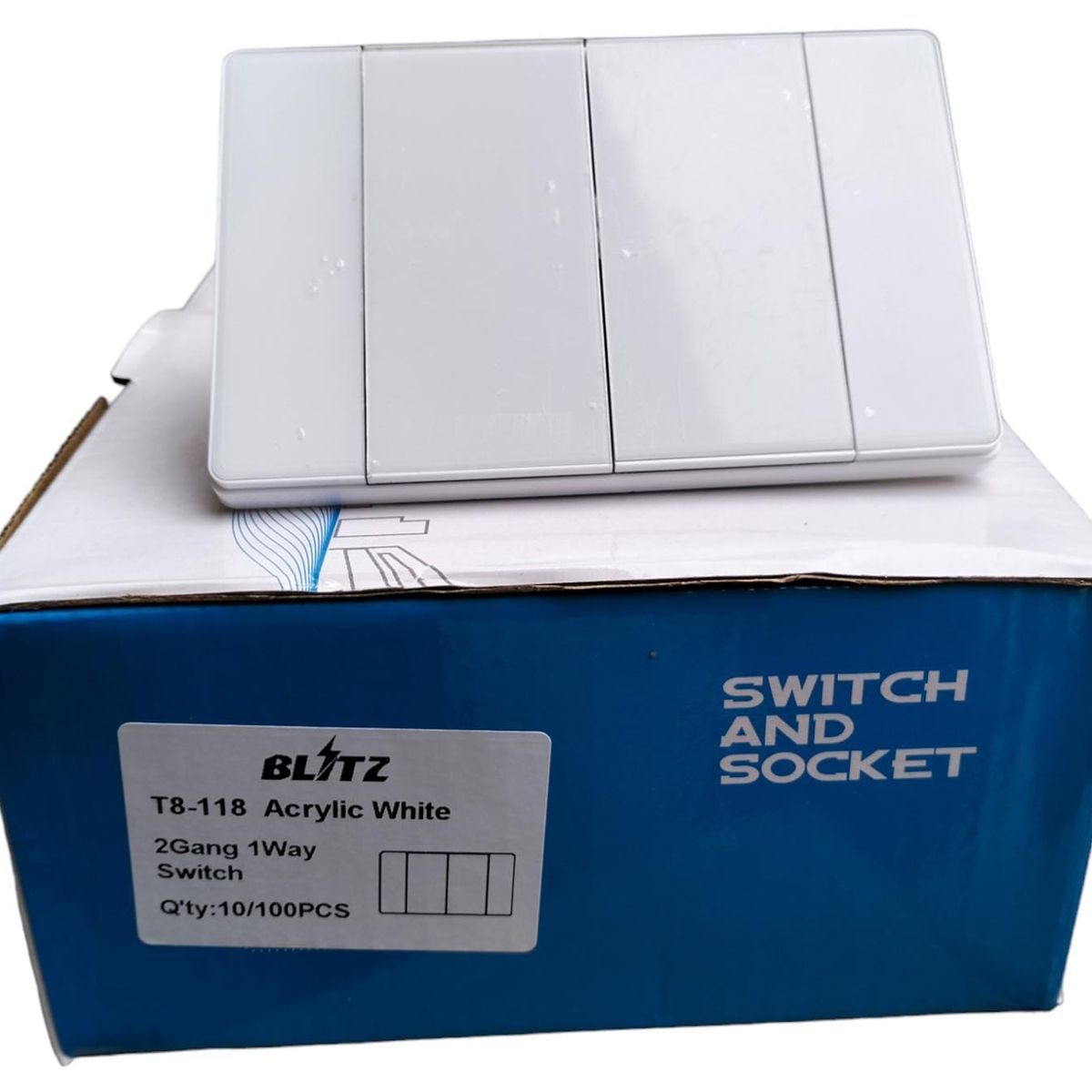 BLITZ - Interruptor Doble Blitz Blanco