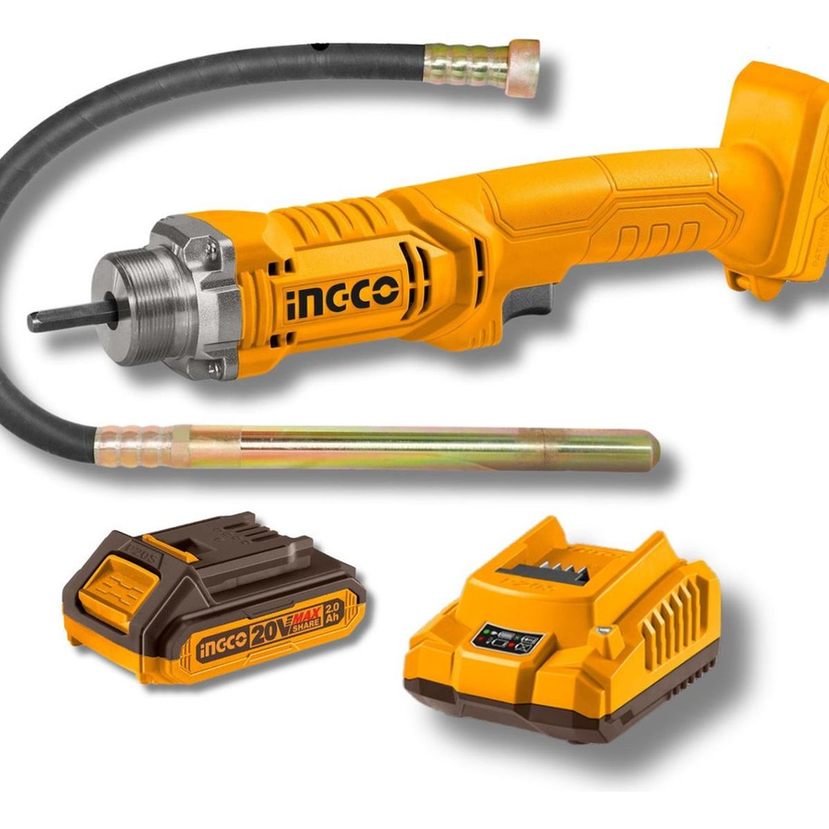 INGCO - Vibrador de concreto inalambrico 20v + bateria 2ah Ingco