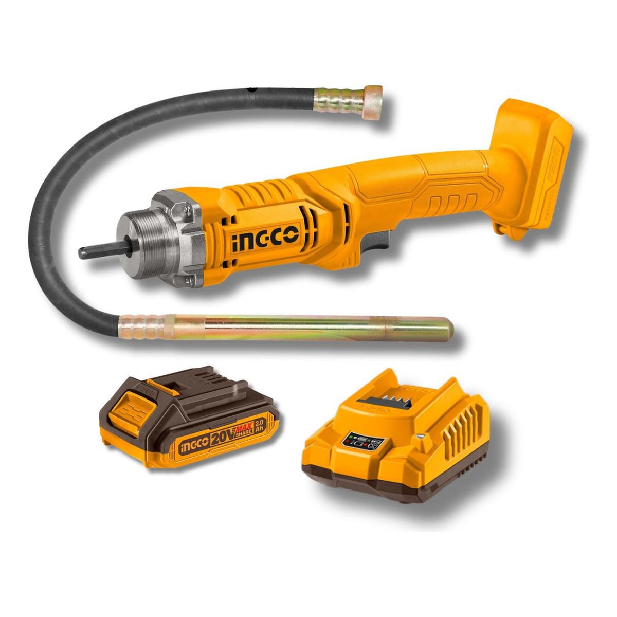 INGCO - Vibrador de concreto inalambrico 20v + bateria 2ah Ingco