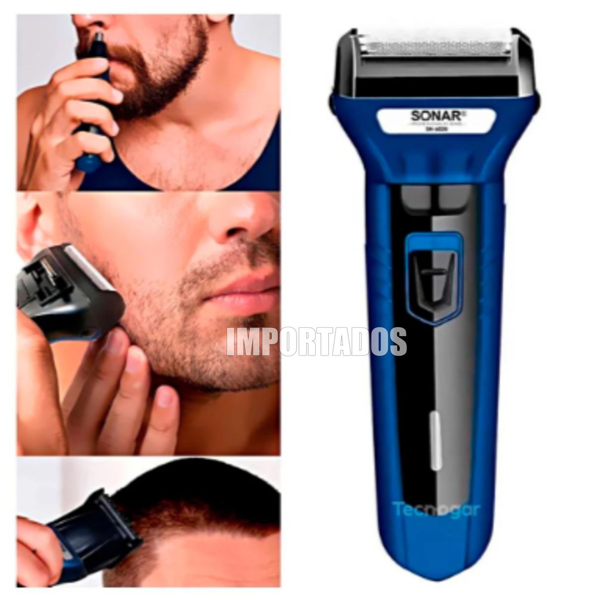 SONAR - Máquina de Afeitar Inalámbrica 3 en 1 para Nariz Barba y Cabello SONAR