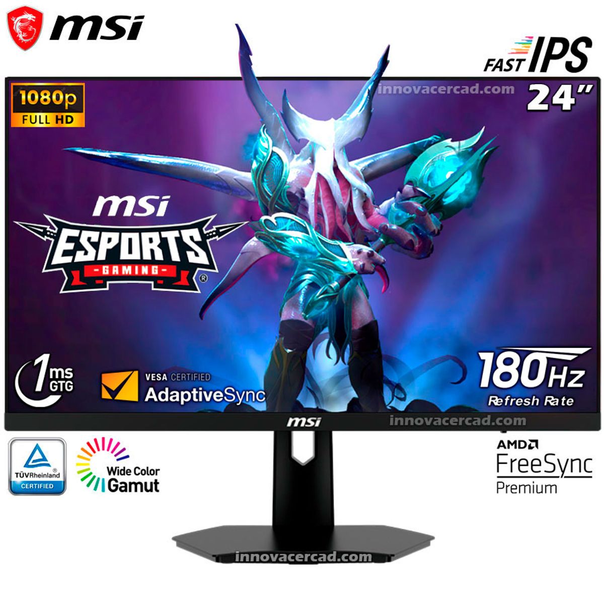 MSI - Monitor MSI G244F 24 Fast IPS Full HD 180HZ 1MS FreeSync Premium