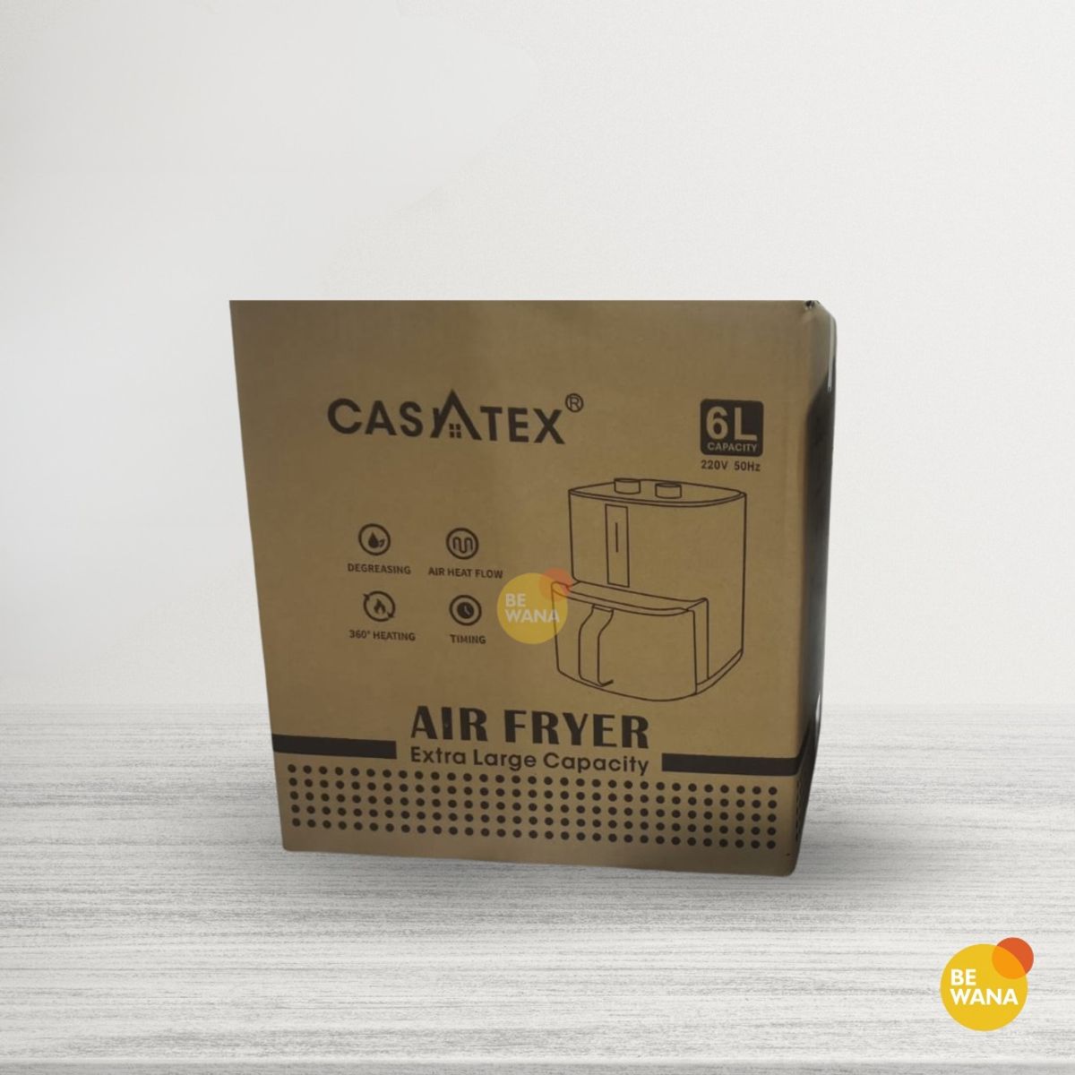 CASATEX - Freidora Aire Airfryer Manual Extra large Capacity 6 Litros Sin Aceite