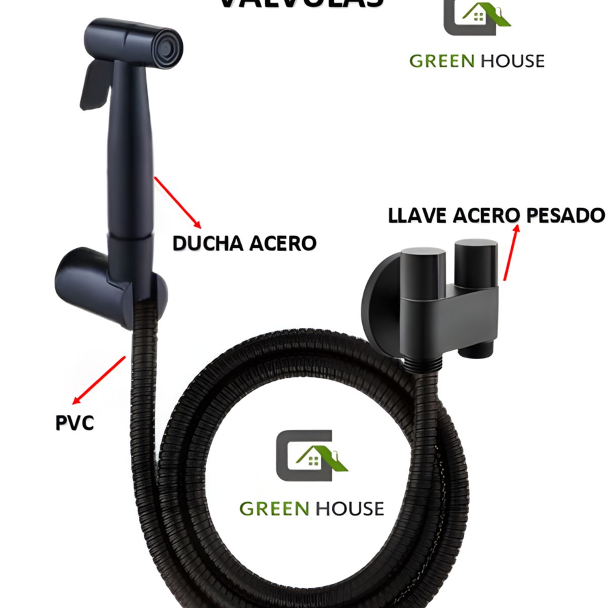IMPORTADO MC - DUCHA BIDET COLOR NEGRO CON VALVULA DE  ACERO SUS 304