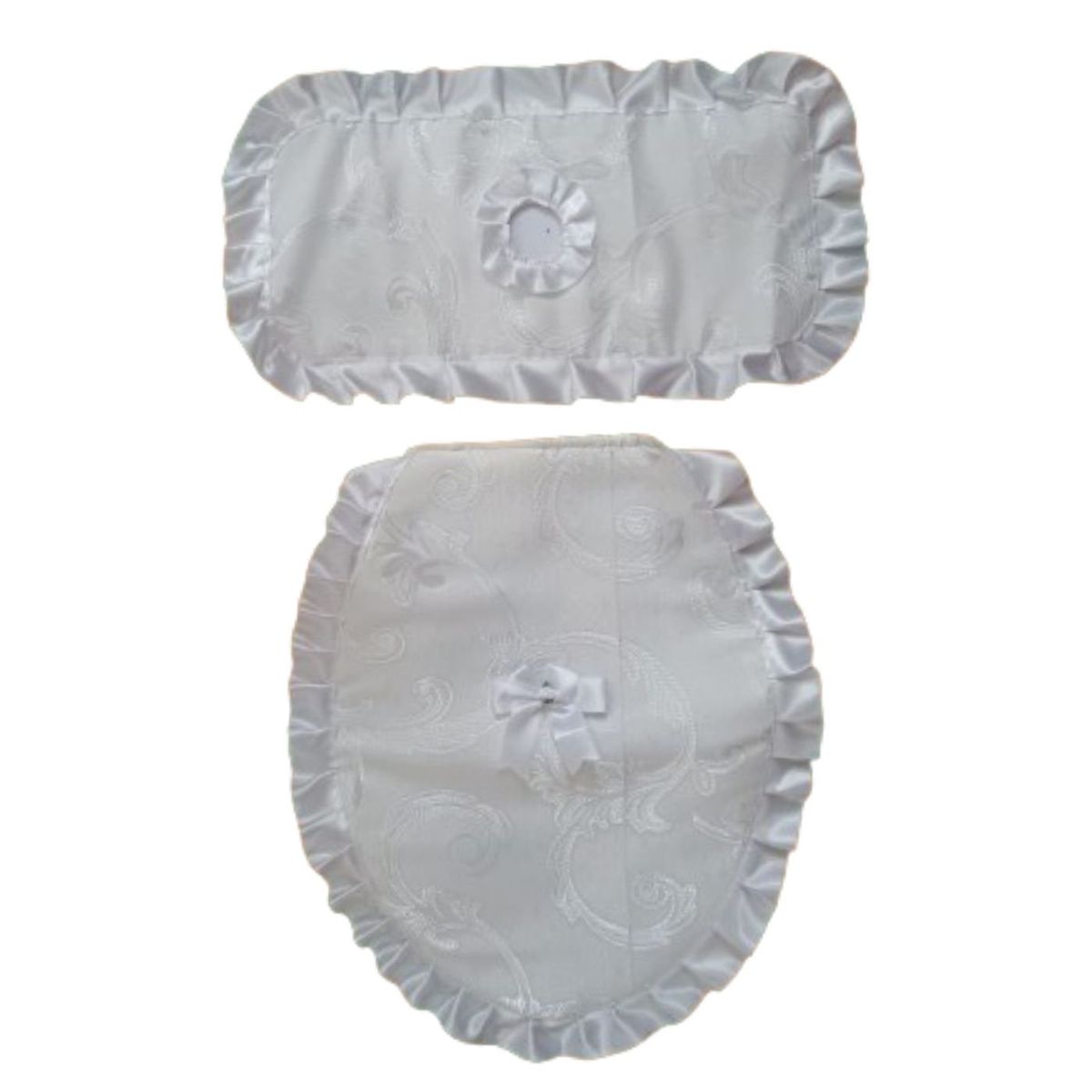 GENERICO - Set de baño funda de tapa en  Blanco