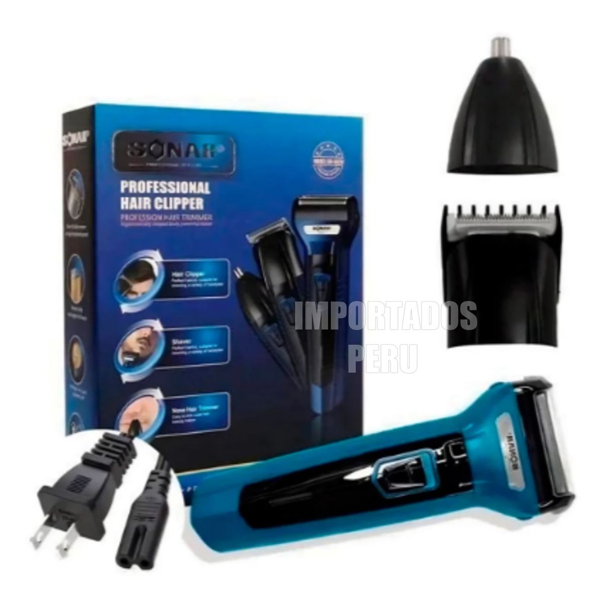 SONAR - Máquina de Afeitar Inalámbrica 3 en 1 para Nariz Barba y Cabello SONAR