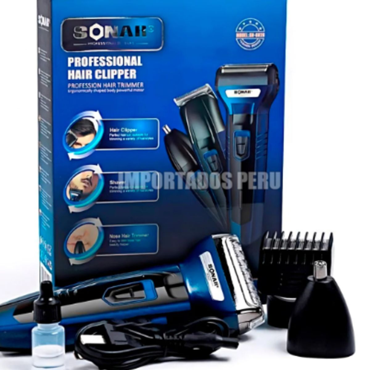 SONAR - Máquina de Afeitar Inalámbrica 3 en 1 para Nariz Barba y Cabello SONAR