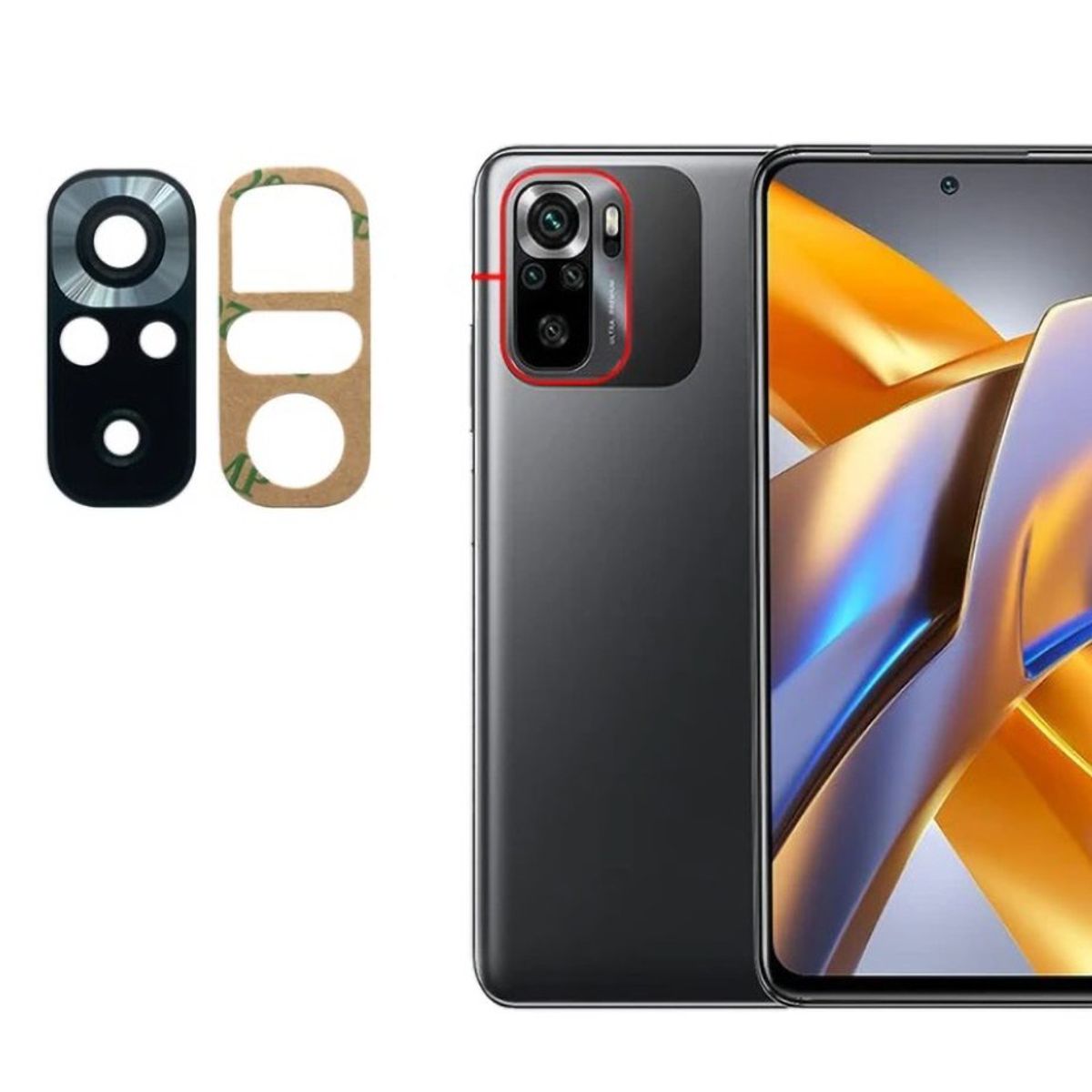 GENERICO - Repuesto lente Vidrio de cámara Pocophone M5S