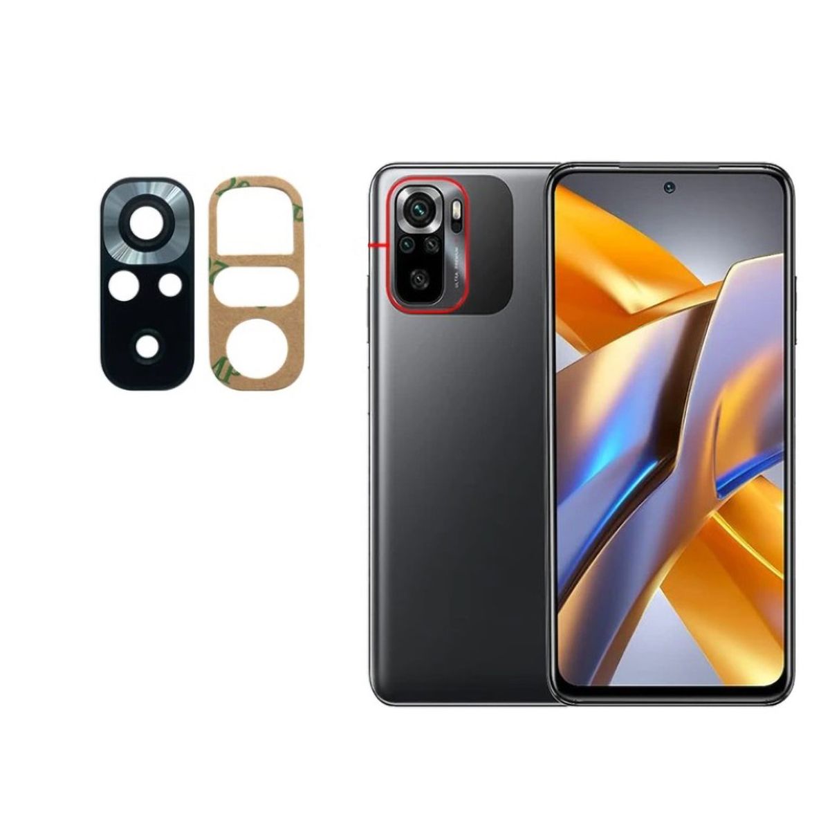 GENERICO - Repuesto lente Vidrio de cámara Pocophone M5S