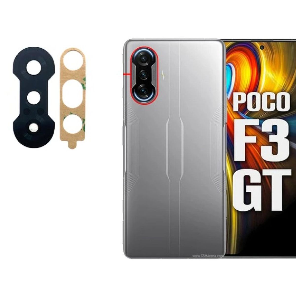 GENERICO - Repuesto lente Vidrio de cámara Pocophone F3 GT