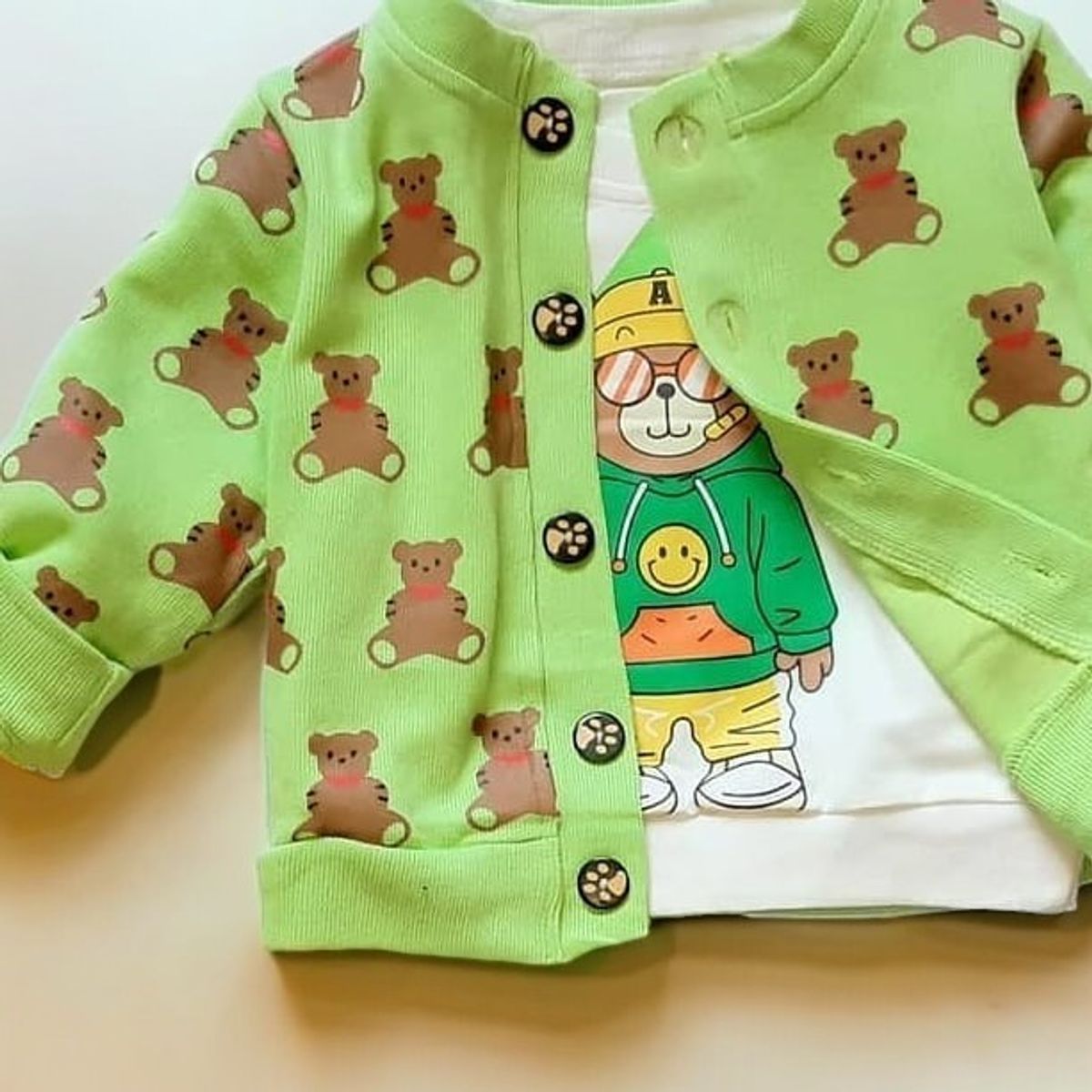 GENERICO - ROPA DE NIÑO BEBE  OSITO - SET DE 3 PIEZAS