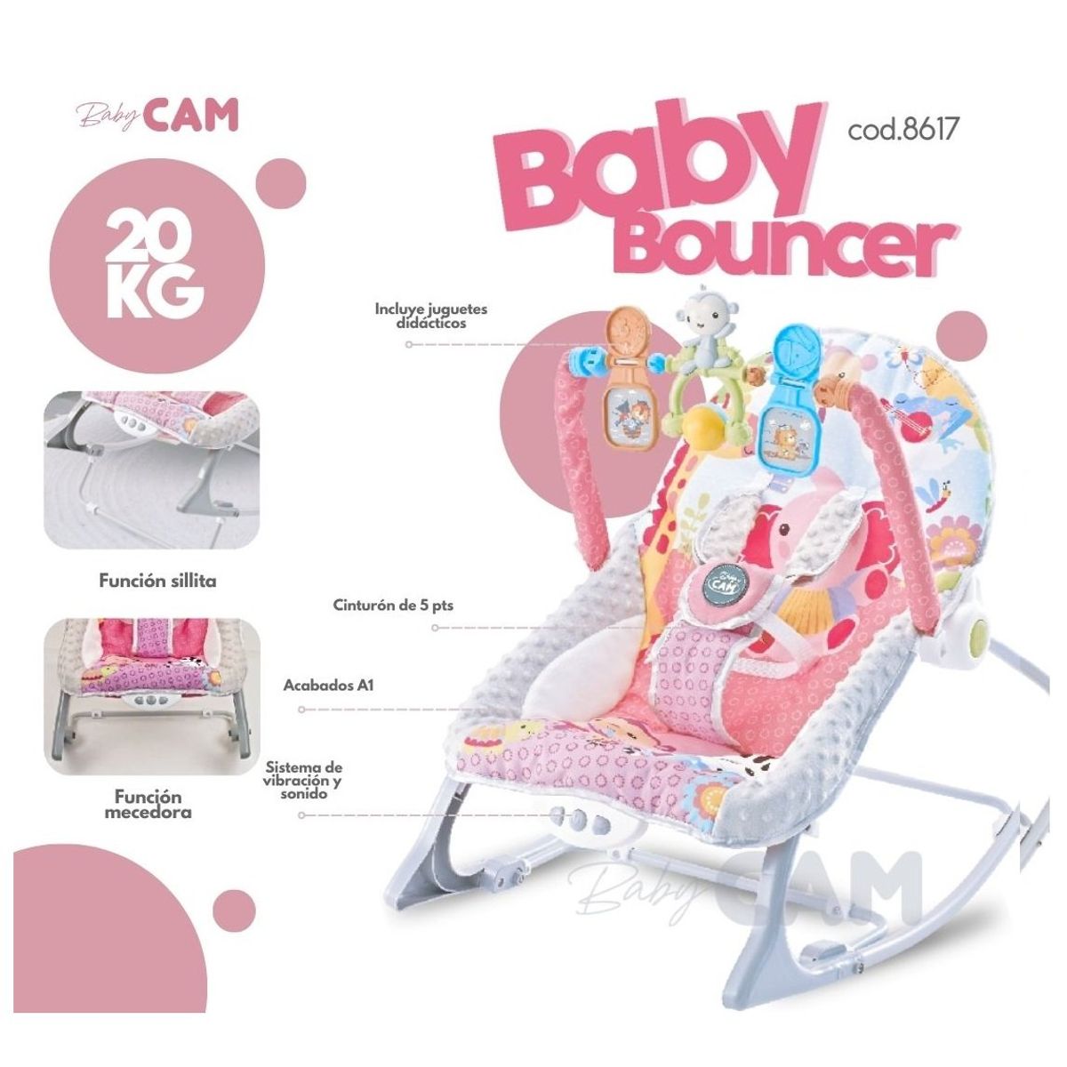 CAM - Silla Mecedora Musical Vibradora Cam