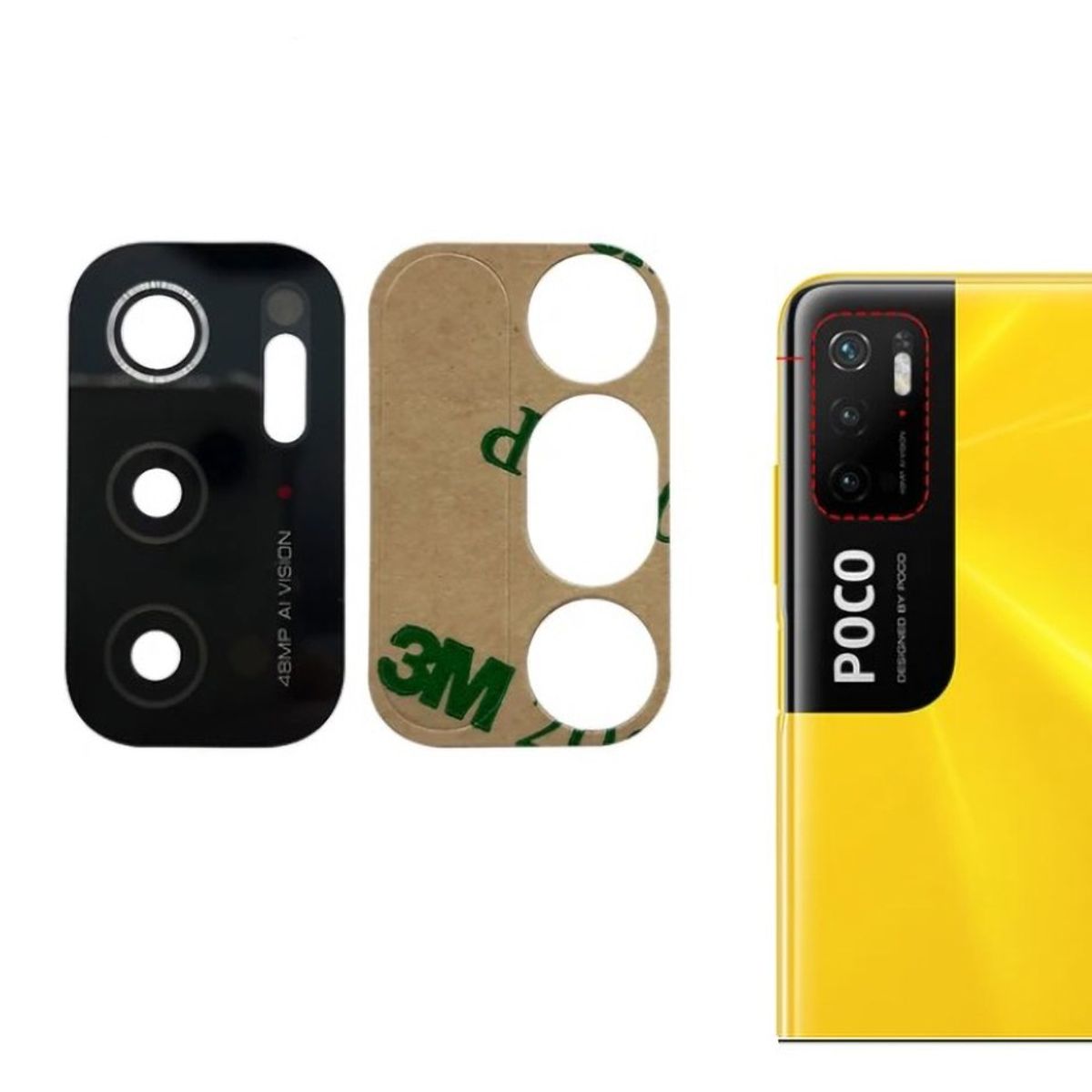 GENERICO - Repuesto lente Vidrio de cámara Pocophone M3 Pro