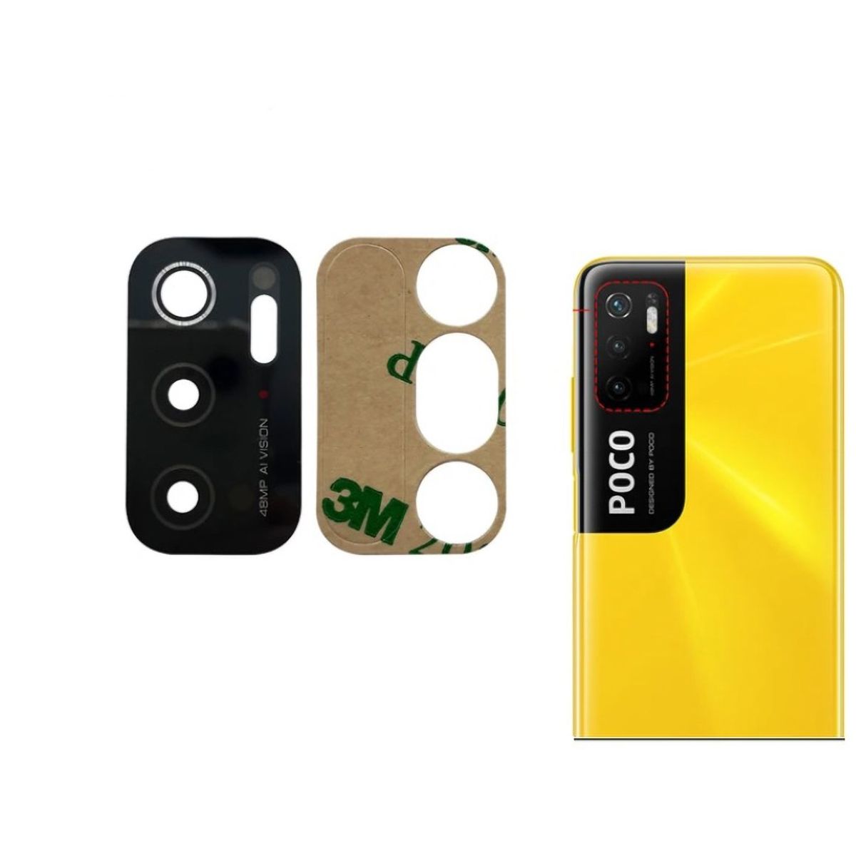 GENERICO - Repuesto lente Vidrio de cámara Pocophone M3 Pro