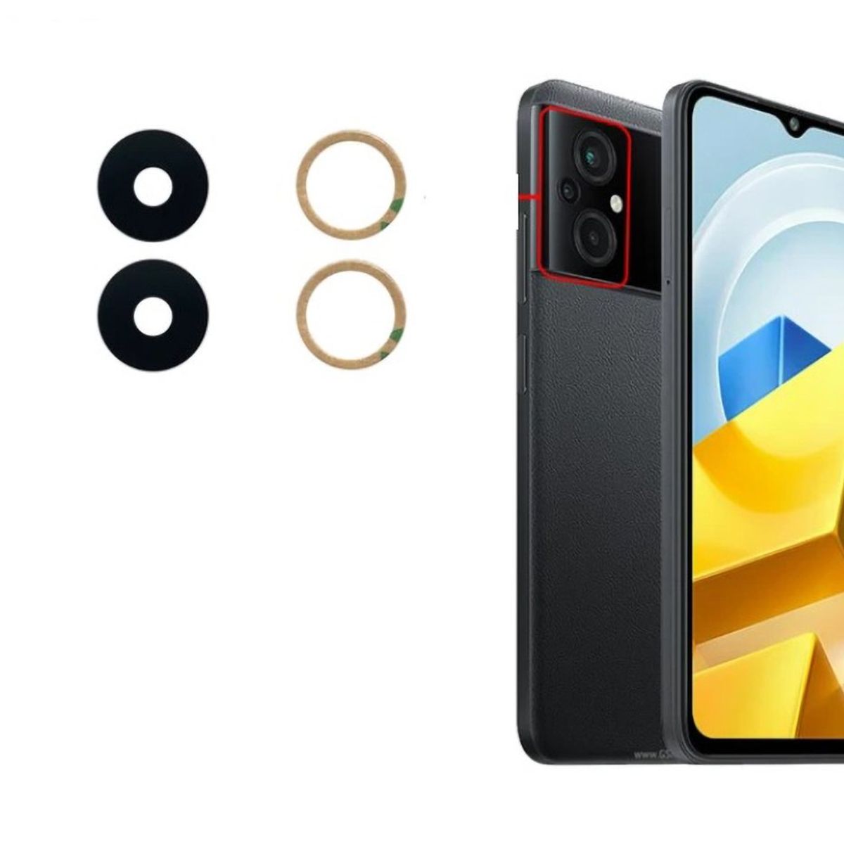 GENERICO - Repuesto lente Vidrio de cámara Pocophone M5