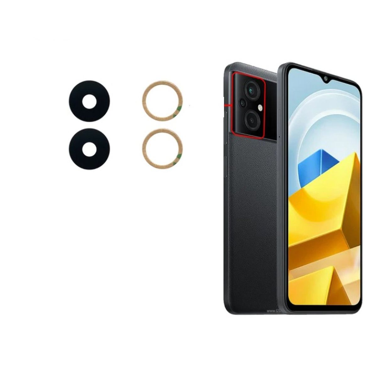 GENERICO - Repuesto lente Vidrio de cámara Pocophone M5