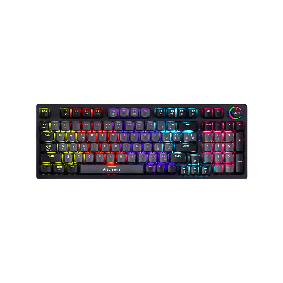 CYBERTEL - KIT GAMER TECLADO MECANICO SWITCH AZUL + MOUSE 7200 DPI RGB CYBERTEL