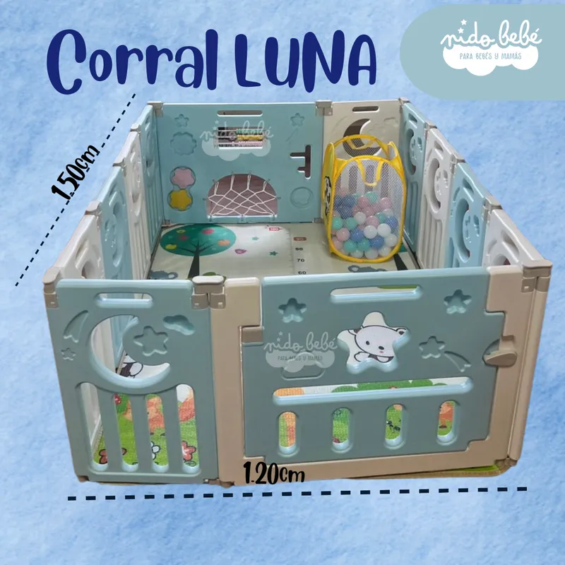 GENERICO - CERCO PLEGABLE DE BEBE LUNA CELESTE 12 PZ