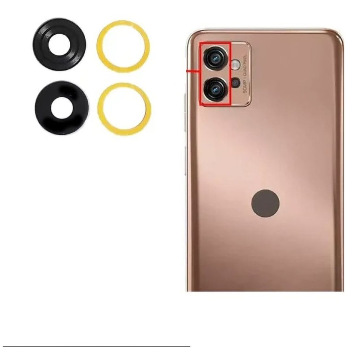 GENERICO - Repuesto lente Vidrio de cámara Motorola G32