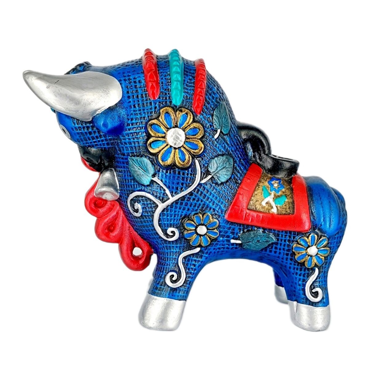 GENERICO - Toritos de Pucará texturado azul Artesanía Peruana