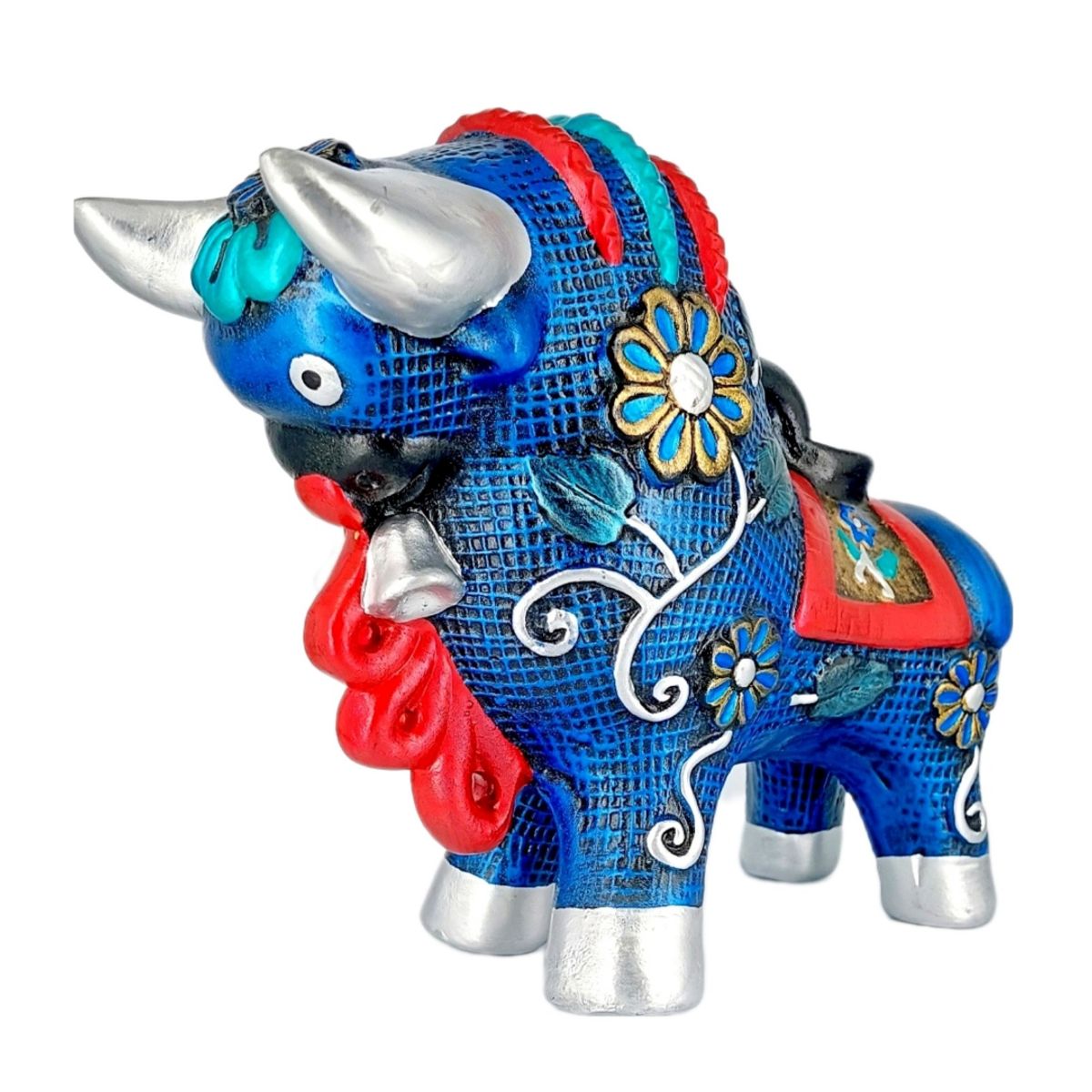 GENERICO - Toritos de Pucará texturado azul Artesanía Peruana