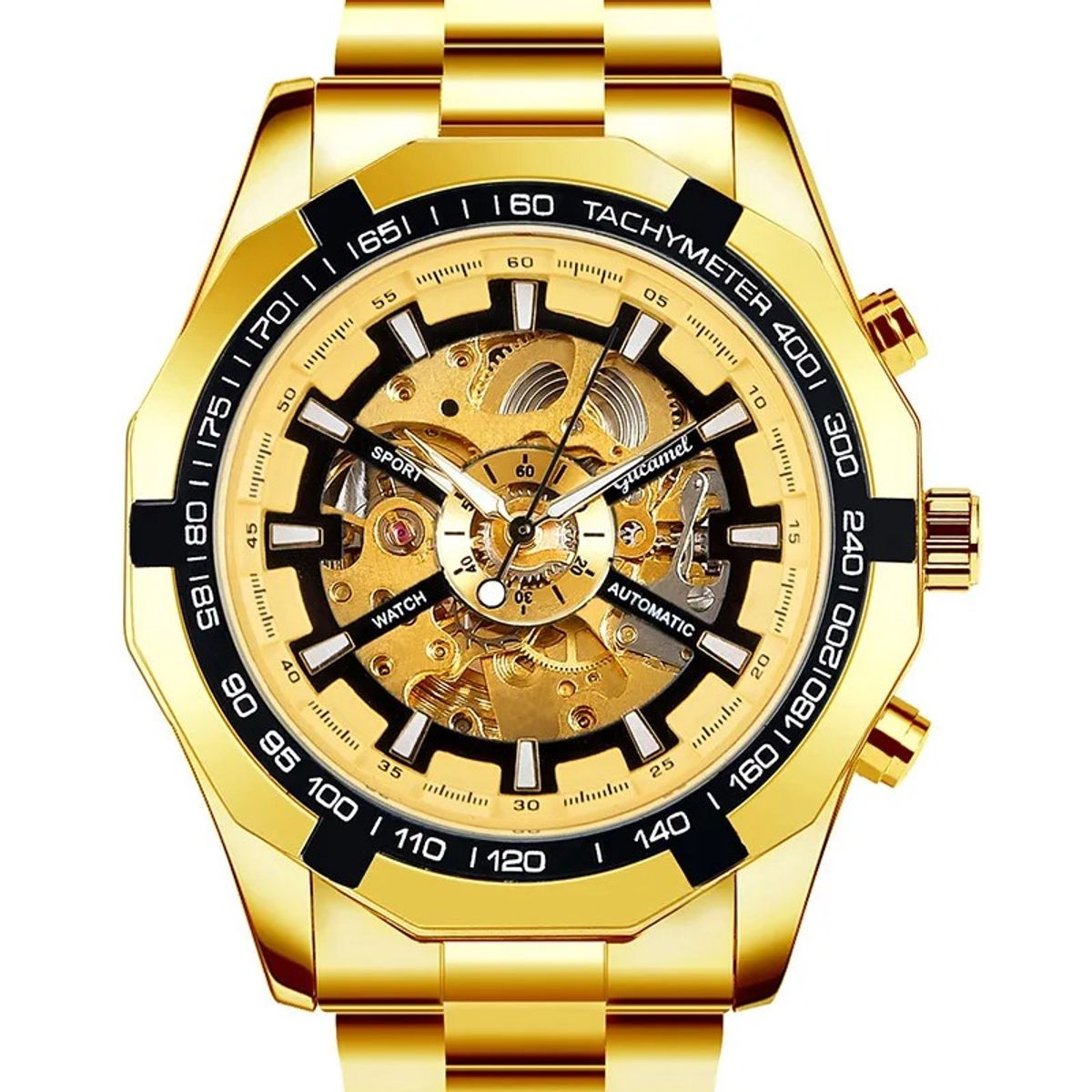 FORSINING - Reloj automático FORSINING automático en acero inoxidable dorado f01_.