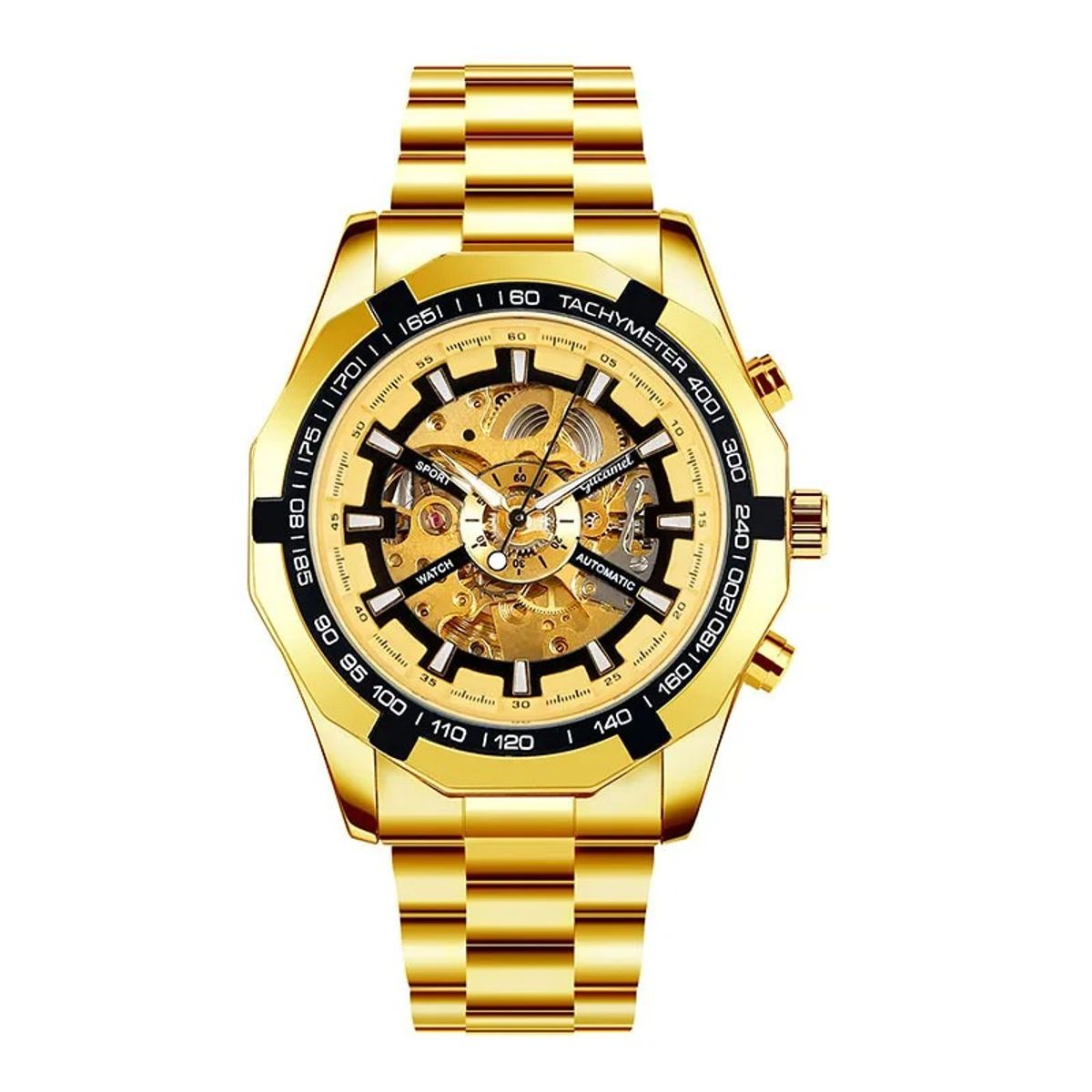 FORSINING - Reloj automático FORSINING automático en acero inoxidable dorado f01_.