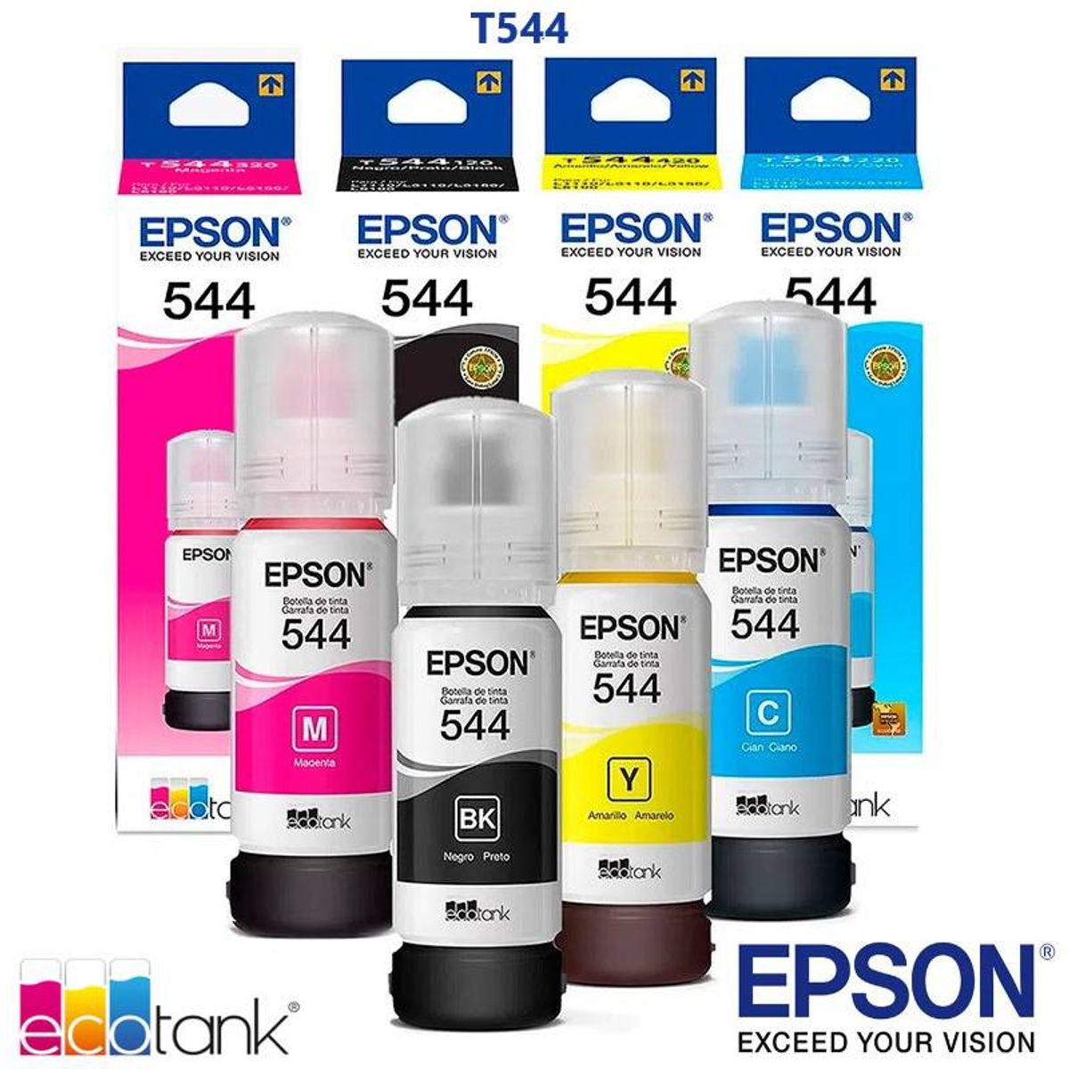EPSON - Pack de Tinta Epson T544 los 4 Colores CMYK Original