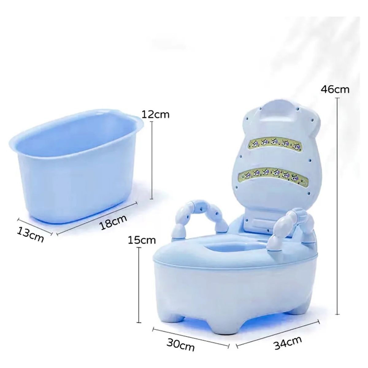 GENERICO - Bacín de Entrenamiento para Bebé Niños Vaquita Celeste