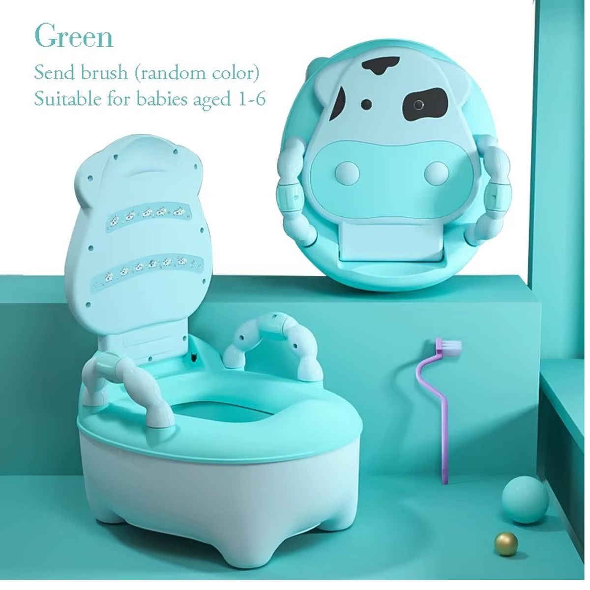 GENERICO - Bacín de Entrenamiento para Bebé Niños Vaquita Verde