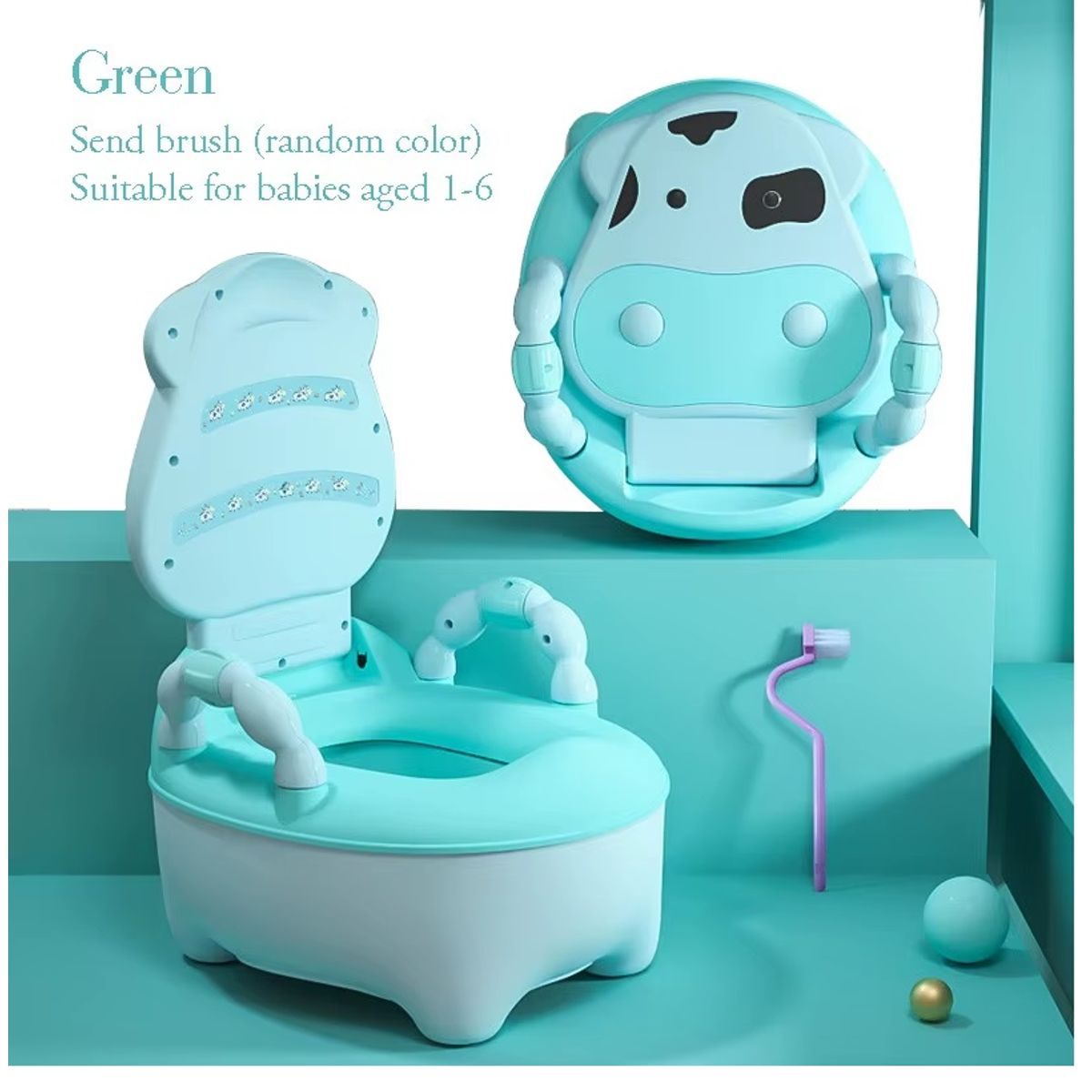 GENERICO - Bacín de Entrenamiento para Bebé Niños Vaquita Verde