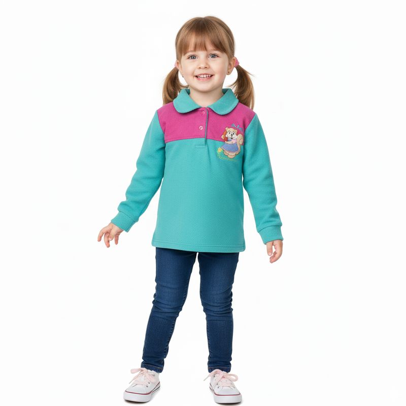 GENERICO - Chompa Polar para Niña Turquesa