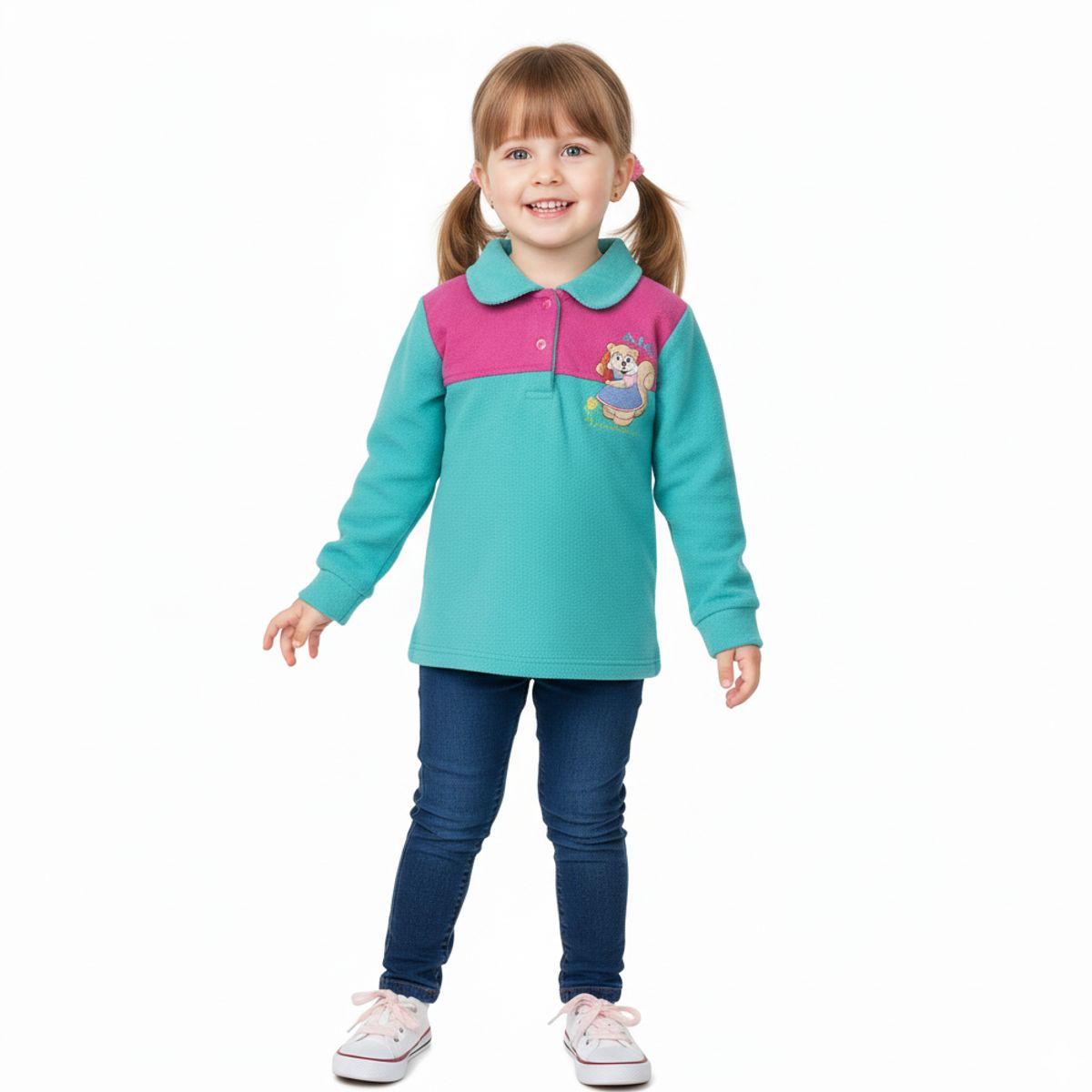 GENERICO - Chompa Polar para Niña Turquesa