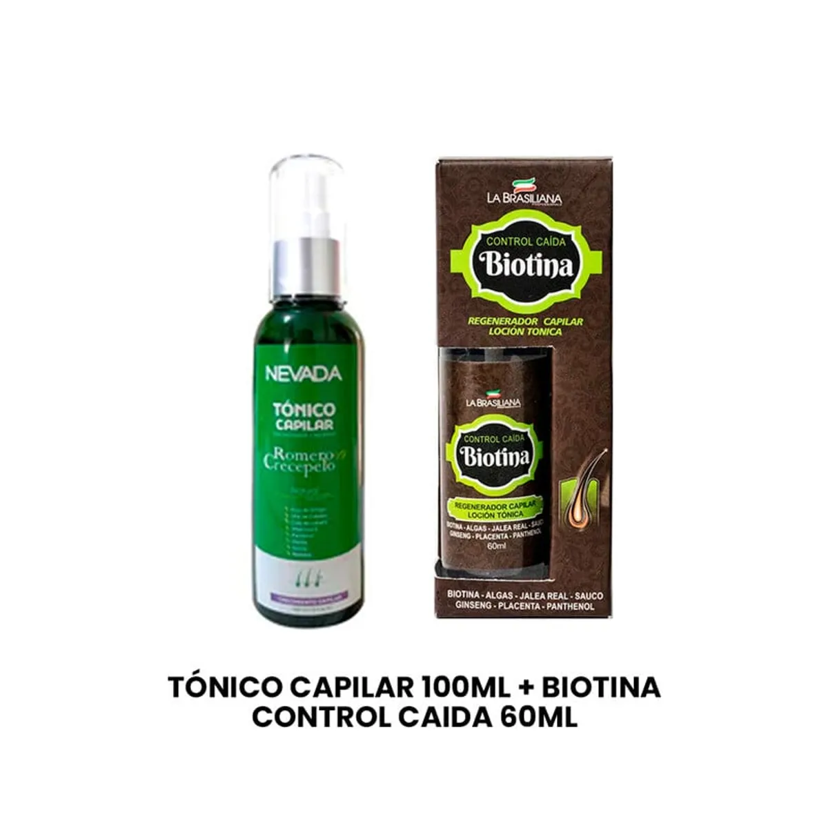 LA BRASILIANA - Tonico Capilar 100ml + Biotina Control Caida 60ml