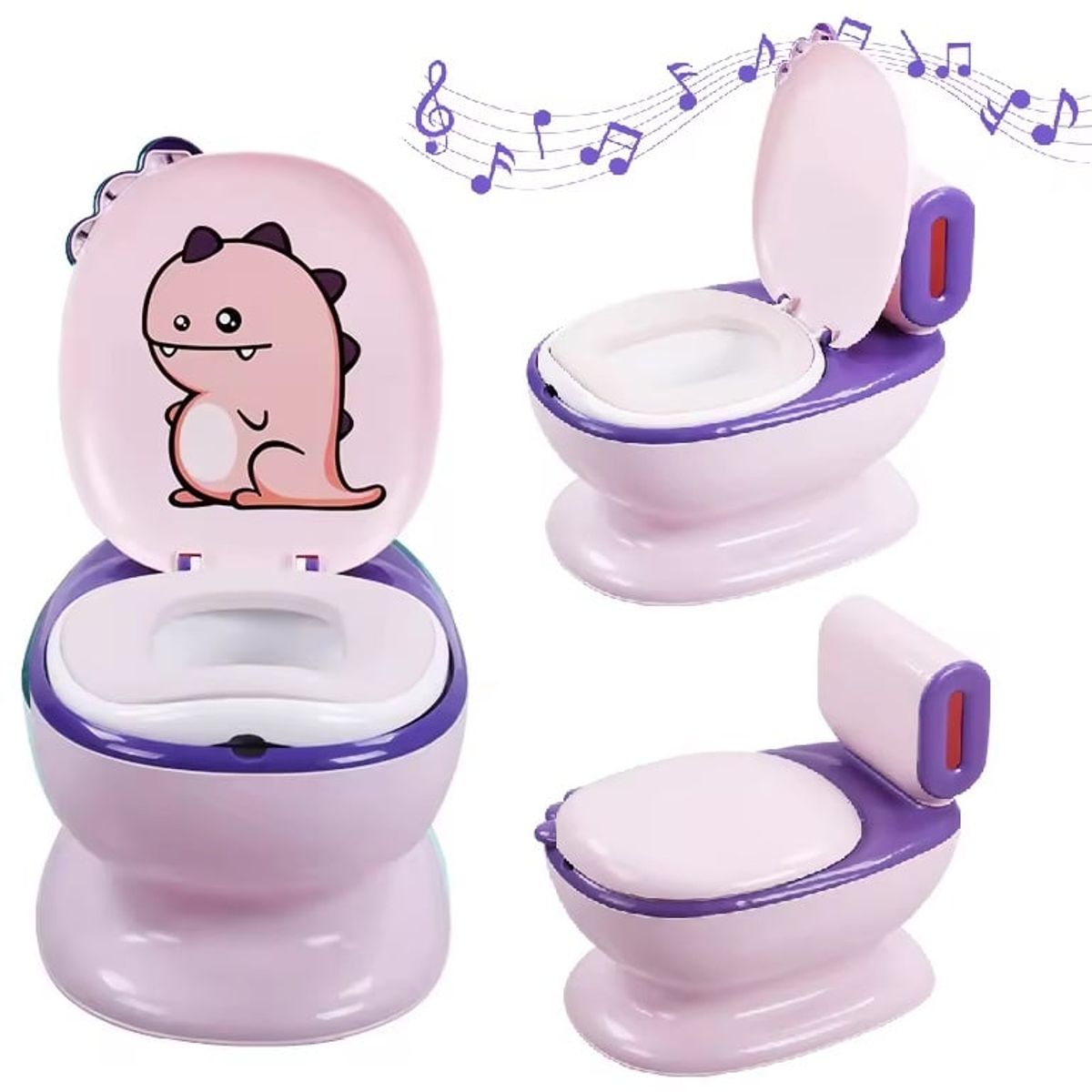 EBABY - MI PRIMER BAÑO TIPO INODORO  EBABY DINOSAURIO MORADO