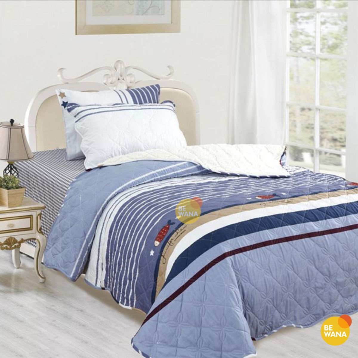 CASATEX - Edredón Tela Hipoalergénico con Carnero 15Plz + Set de Sábanas