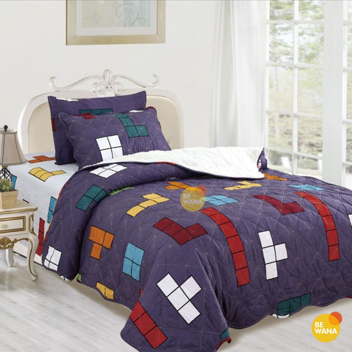 CASATEX - Edredón Tela Hipoalergénico con Carnero 15Plz + Set de Sábanas