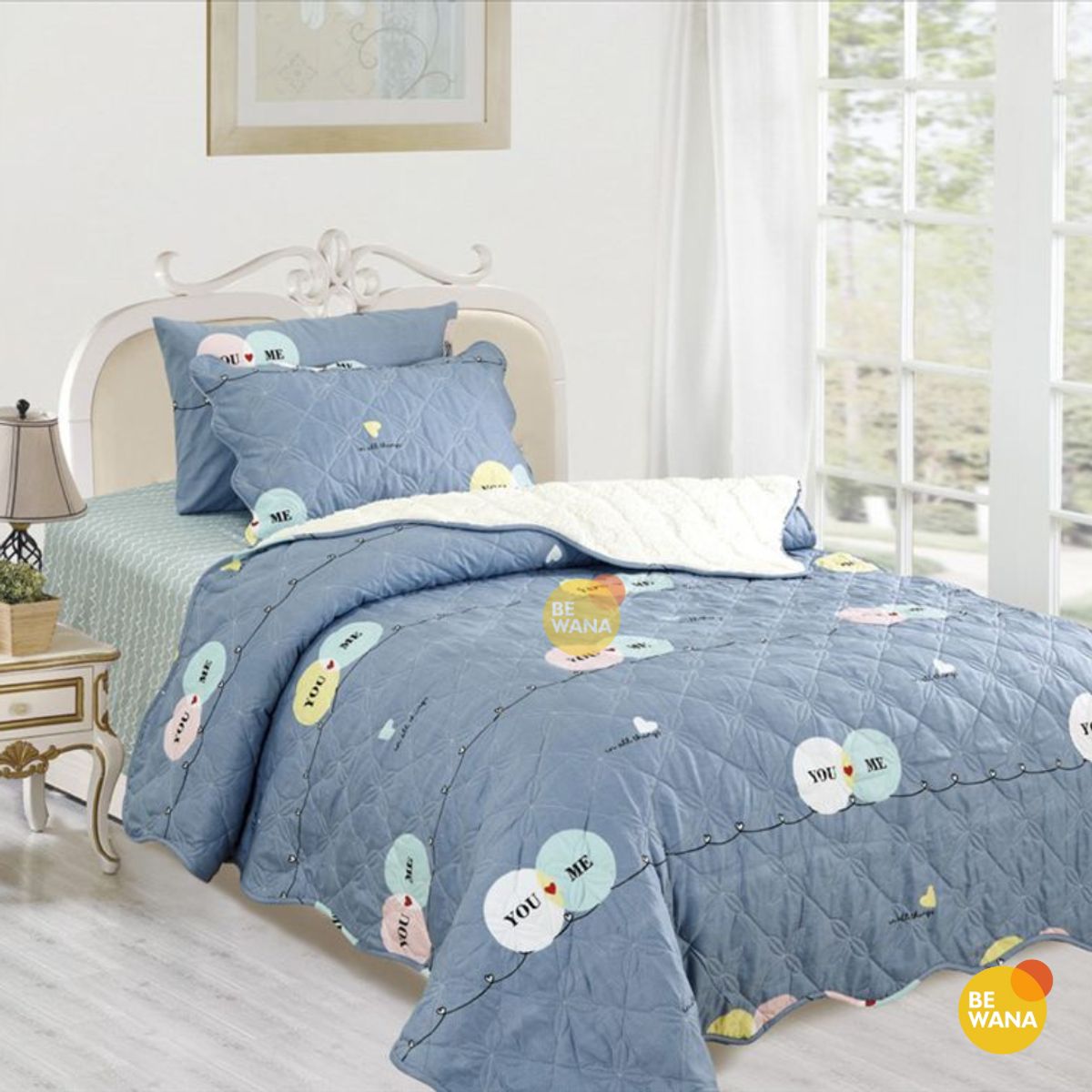 CASATEX - Edredón Tela Hipoalergénico con Carnero 15Plz + Set de Sábanas