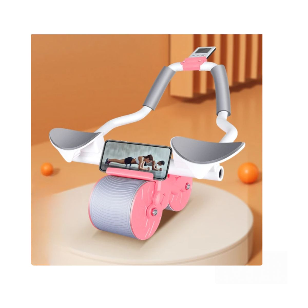 ROHS - Rueda de contracción abdominal de rebote automático - Rosado