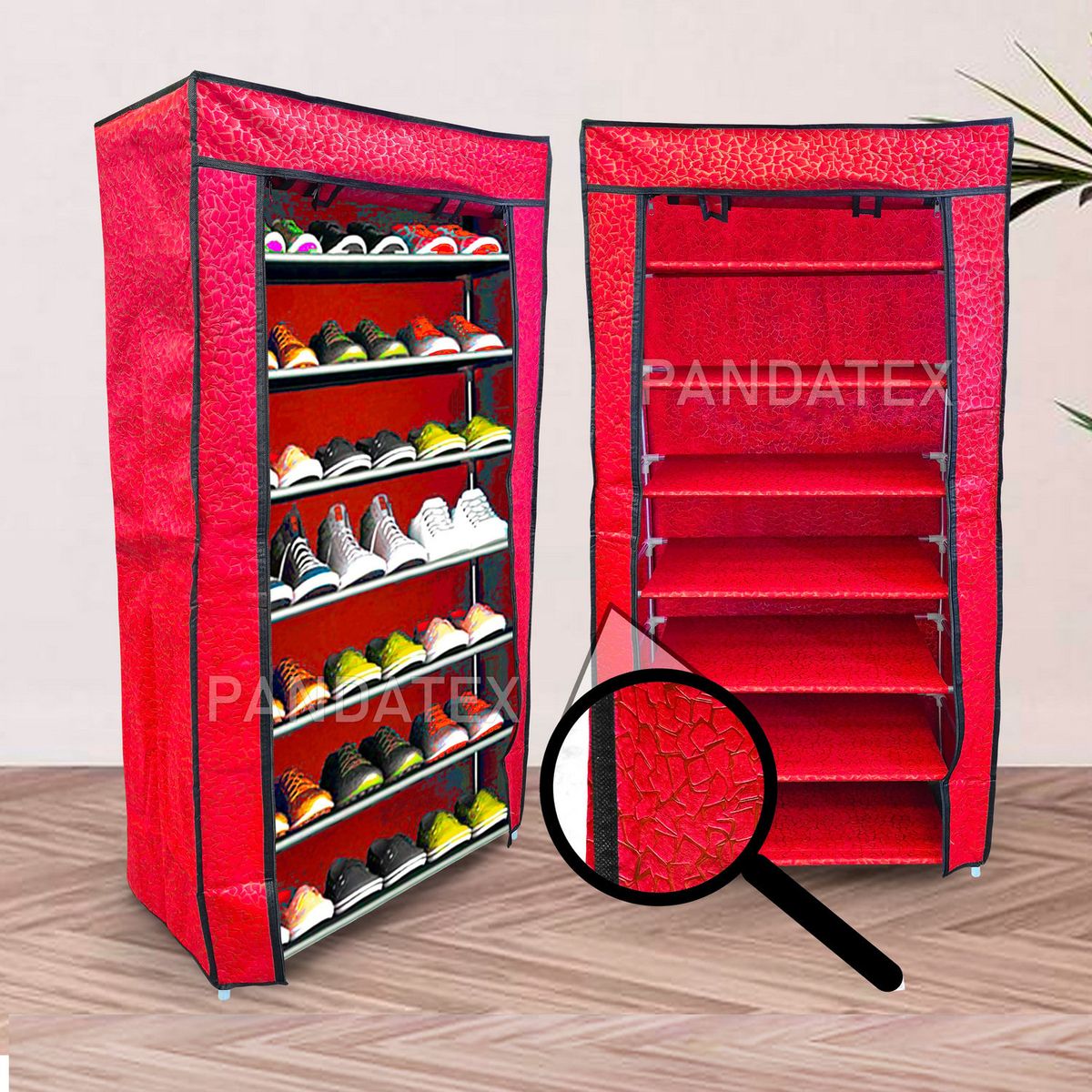 SM - ZAPATERA ORGANIZADOR DE ZAPATOS 7 NIVELES GUINDA