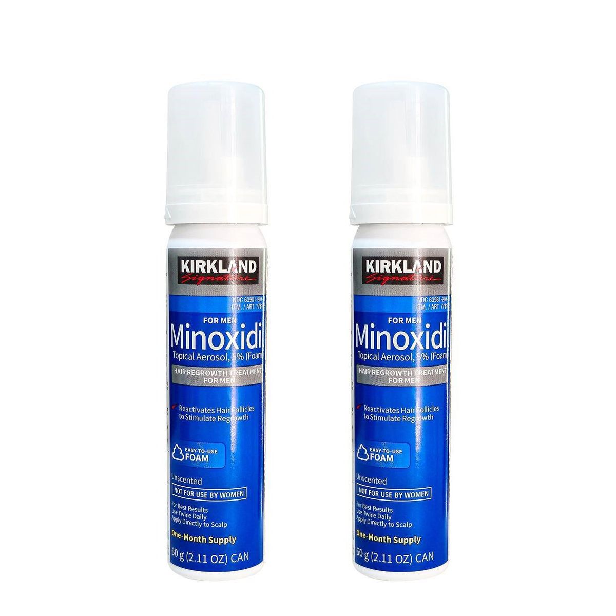 KIRKLAND - 2 Minoxidil Espuma al 5%  - 60 gr - BARBA Y CABELLO