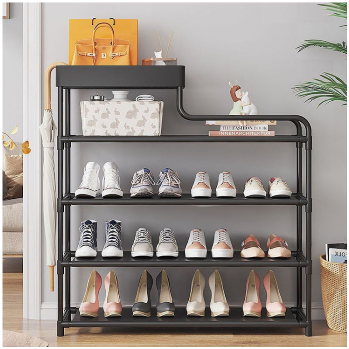 INSPIRA MARKET - Zapatera organizador de calzado 5 niveles negro