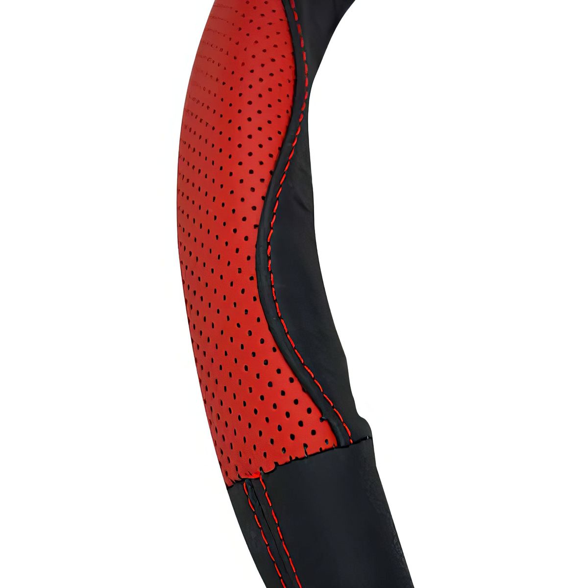 GENERICO - Cubre Volante Cuero M Auto Negro con Diseño Rojo