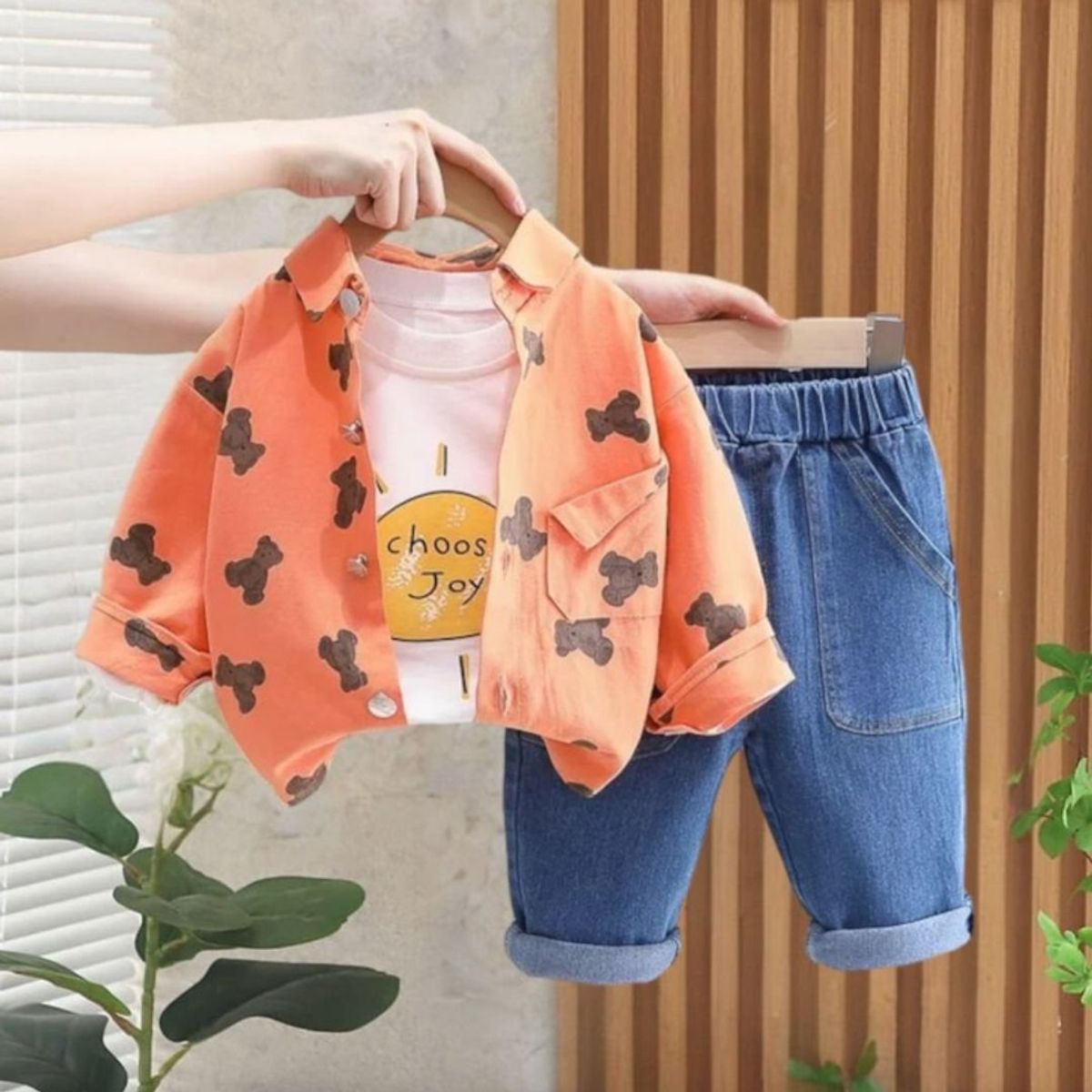 GENERICO - CONJUNTO DE NIÑO MODELO OSITO -  ( SET DE 3 PIEZAS )