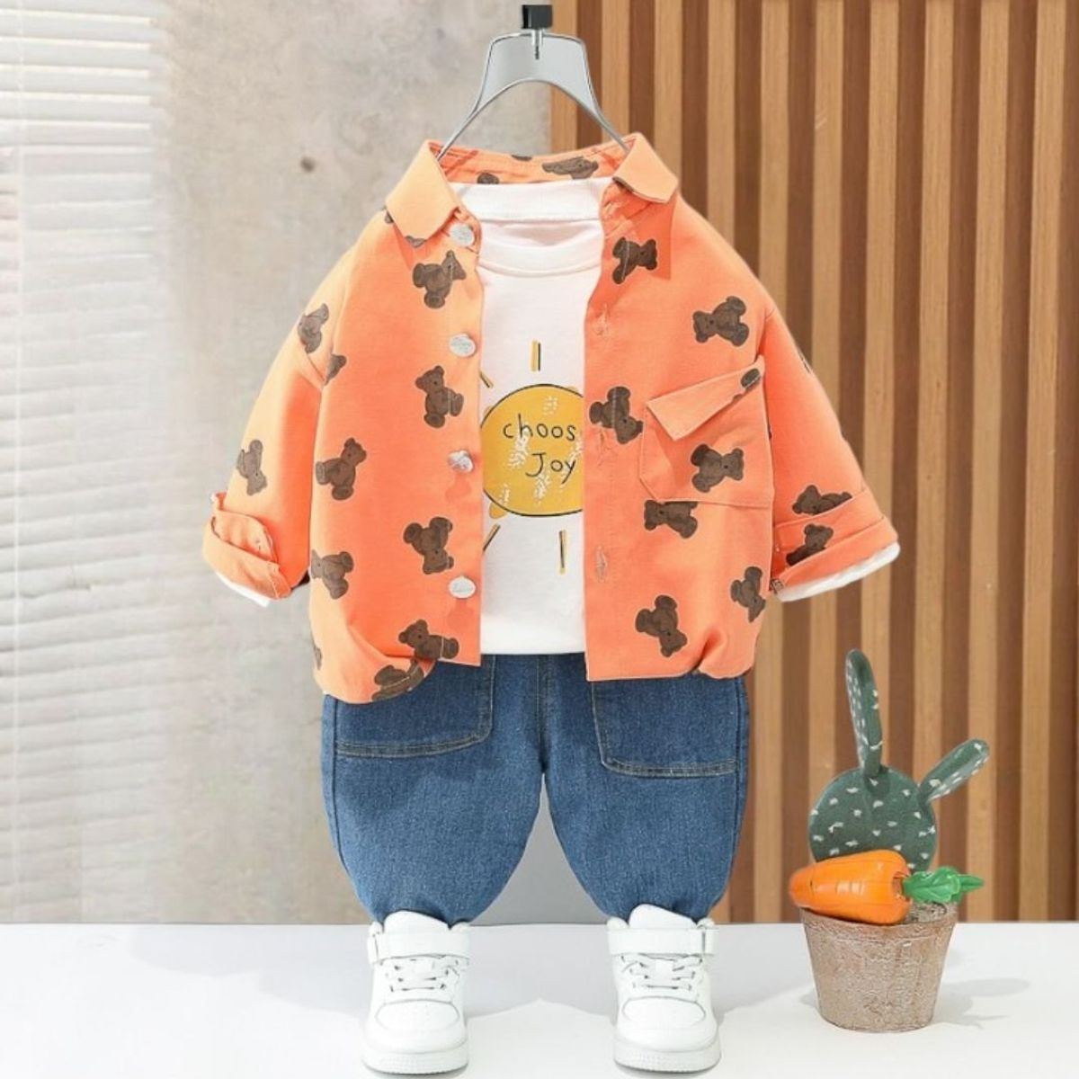 GENERICO - CONJUNTO DE NIÑO MODELO OSITO -  ( SET DE 3 PIEZAS )