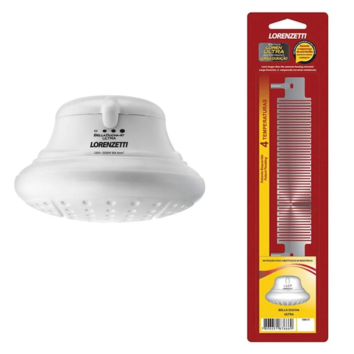 LORENZ - RESISTENCIA TIPO PEINE LORENZETTI  PARA DUCHA 4 TIEMPOS