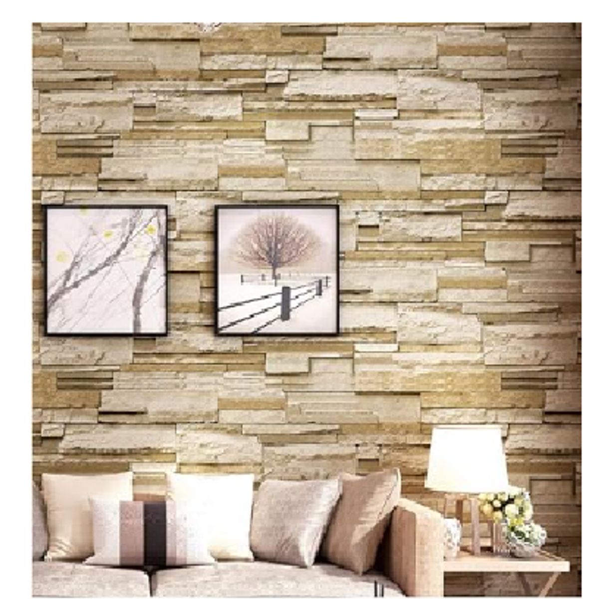 GENERICO - Pack x 10 Papel Tapiz Autoadhesivo Decoración 3D Ladrillo 70 x 77 cm