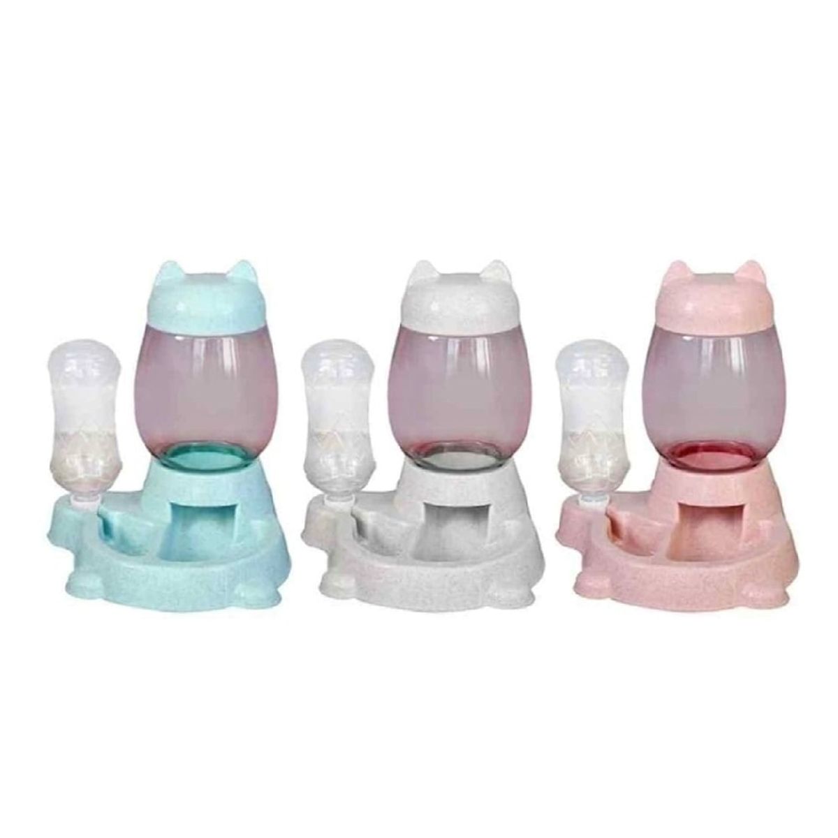 GENERICO - PLATO DE MASCOTA CON DISPENSADOR DE AGUA Y COMIDA VERDE