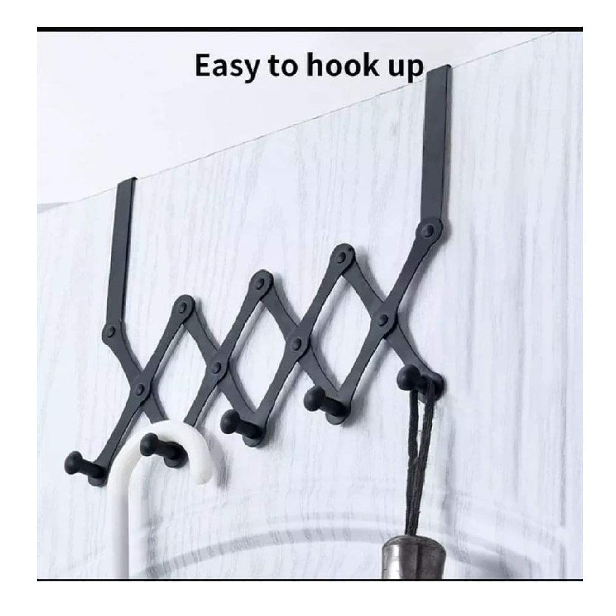 GENERICO - PERCHERO PARA PUERTA RETRACTIL NEGRO